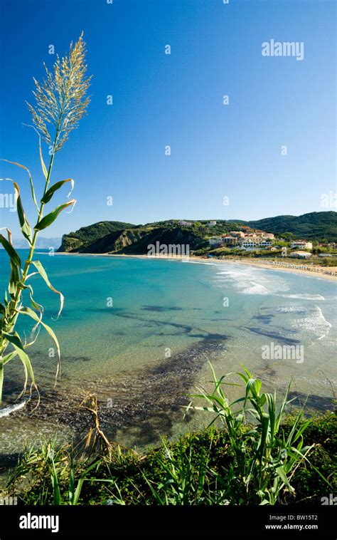 san stefano beach, north west corfu, ionian islands, Greece Stock Photo - Alamy