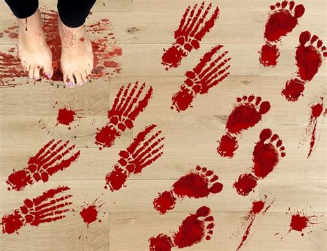 Amazon.com: jollylife 63PCS Bloody Footprints Floor Clings - Halloween Vampire Zombie Party ...