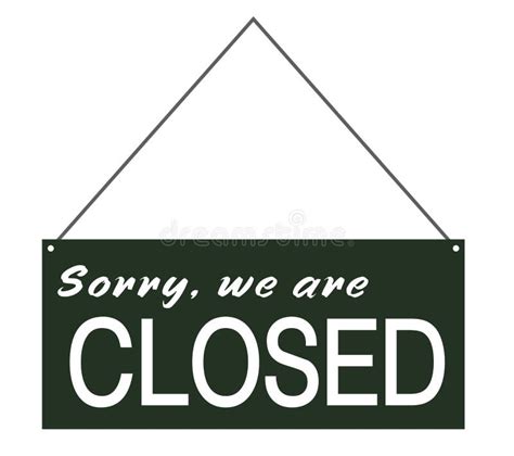 Sorry we are Closed Sign Door Posting Tag Stock Vector - Illustration ...