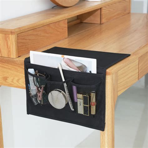 Bedside Caddy Organizer,Black Bed Side Storage with Divided Pocket,Bed ...