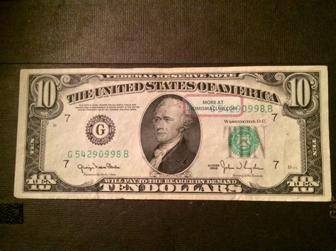 1950 $10 Ten Dollar Bill Federal Reserve Note Circulated