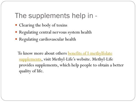 PPT - Benefits of l-methylfolate supplements PowerPoint Presentation ...