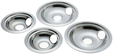 4 GE Hotpoint Chrome Stove Drip Pans Electric