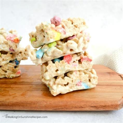 Lucky Charms Cereal Bars Recipe - Walking On Sunshine Recipes