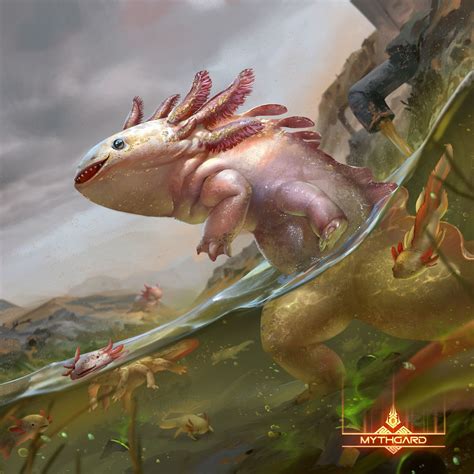 Golden Axolotl, Rudy Siswanto on ArtStation at https://www.artstation.com/artwork/zENk4 ...