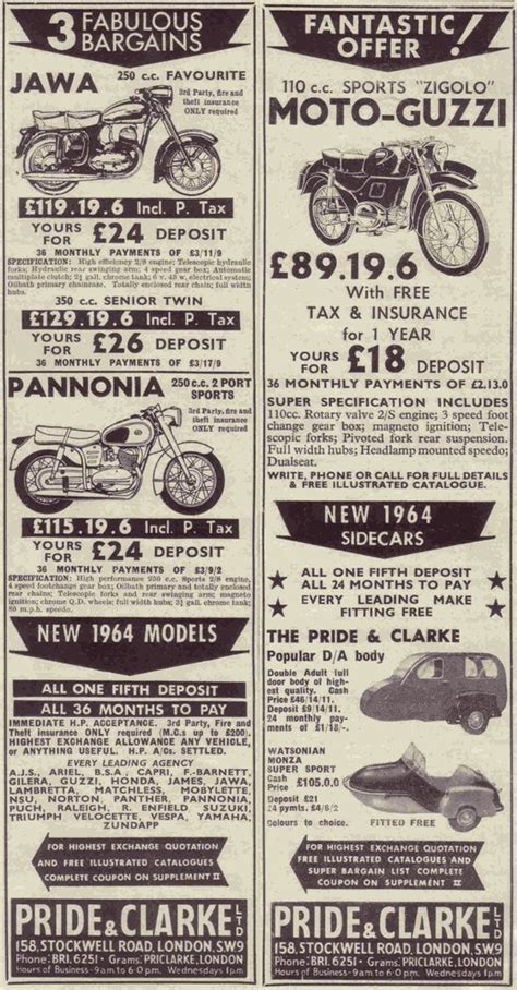 PRIDE & CLARKE LTD | Motorcycle - April 30th 1964 | Paul | Flickr