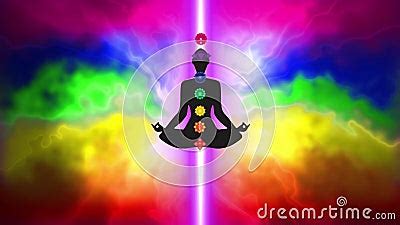 Meditation Opens All the Chakras and Balances the Energy of the Chakras in the Body Stock Video ...