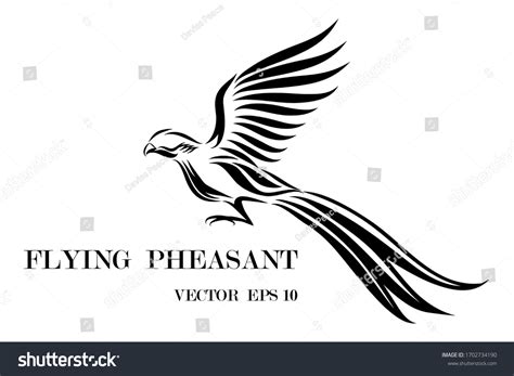 Line Art Vector Logo Pheasant That Stock Vector (Royalty Free) 1702734190