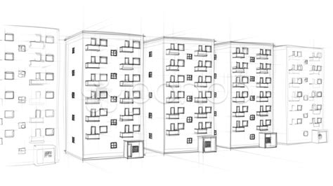 Apartment Building Sketch at PaintingValley.com | Explore collection of ...