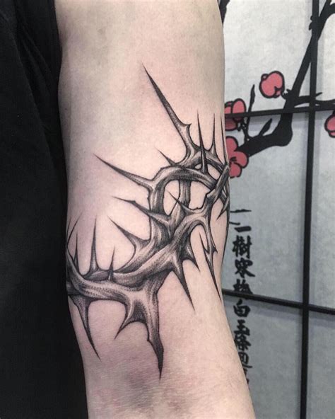 Freehand Thorns tattoo | Thorn tattoo, Grey ink tattoos, Black ink tattoos