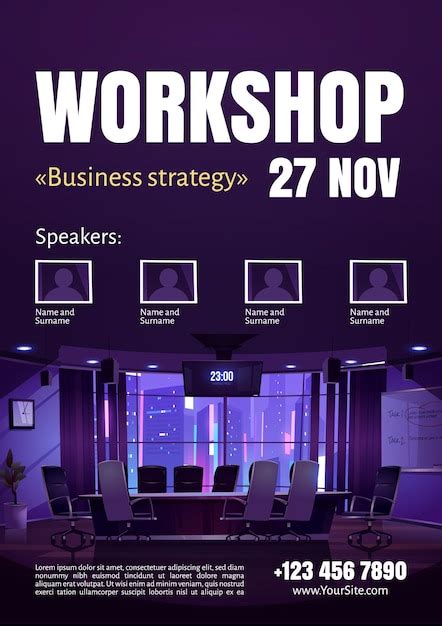 Free Vector | Business strategy workshop poster.