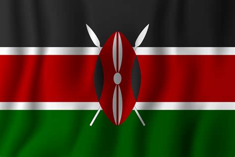 Kenya realistic waving flag vector illustration. National country ...