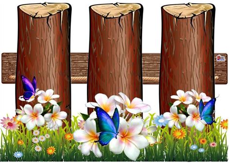 BUTTERFLY AND FENCES | Flower garden drawing, Flower fence, Clip art borders