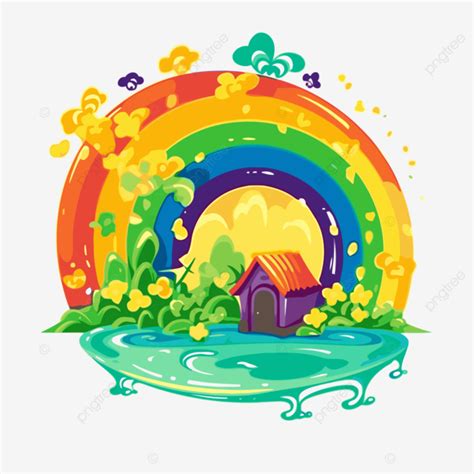 St Patrick S Day Rainbow Vector, Sticker Clipart An Illustration Of A ...