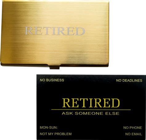 Amazon.com : RXBC2011 Retired Business Cards Funny Retirement Gift (Pack of black card 50/With ...