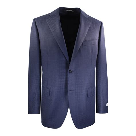 Canali Navy Dogtooth Suit – L'uomo Menswear