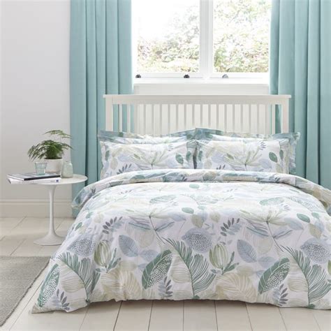 Ashleigh Green Reversible Duvet Cover and Pillowcase Set | Dunelm