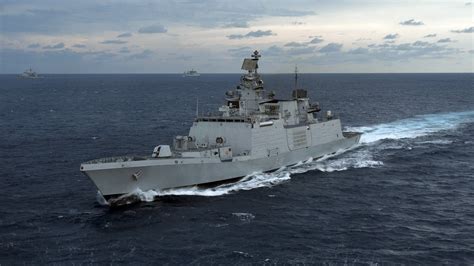 1125x2436 resolution | gray destroy ship, Shivalik-class frigate, frigates, warship, Indian-Navy ...