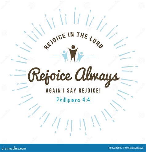 Rejoice in the Lord always stock vector. Illustration of bible - 82235507