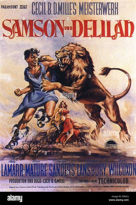 Samson and Delilah (1949) - German Movie Poster Stock Photo - Alamy