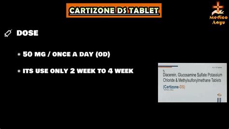 Cartizone DS Tablets Uses, side Effects In Hindi | Glucosamine methylsulfonylmethane Diacerein ...