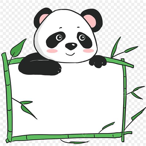 Hand Drawn Frame Clipart Transparent PNG Hd, Hand Drawn Cartoon Animal Panda Border Photo Frame ...