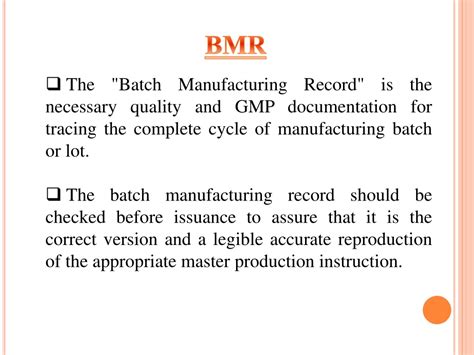 PPT - Batch Manufacturing Record and Master Formula Record PowerPoint Presentation - ID:12046824