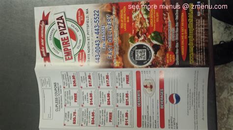 Online Menu of Empire Pizza Restaurant Restaurant, Pittsfield ...