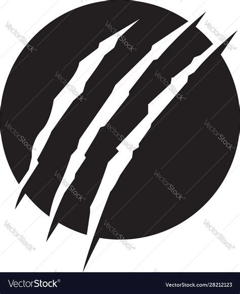 Wild claw silhouette monochrome design Royalty Free Vector