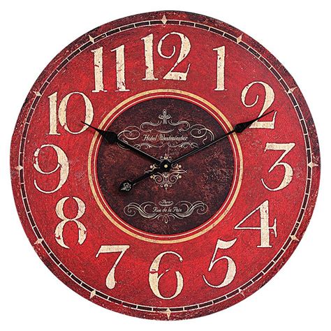 Oversized Wall Clock - Red | Wall clock, Red wall clock, Wall clock classic