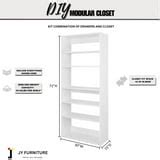 JY Furniture Wood Tower Closet Organizer , DIY Modular Wall Mounted ...