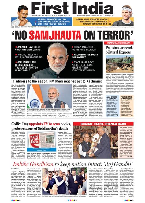 First India Newspaper 09 August 2019 by firstindia - Issuu