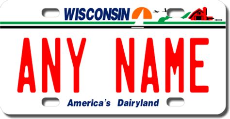 Personalized Wisconsin License Plate for Bicycles, Kid's Bikes, Carts, Cars or Trucks - Teamlogo ...