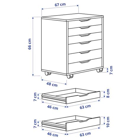 ALEX drawer unit on casters, white, 263/8x26" - IKEA