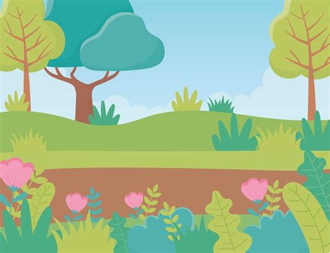 Cartoon landscape background 1436308 Vector Art at Vecteezy