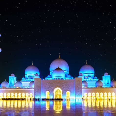 Sheikh Zayed Mosque At Night Wall Art | Photography