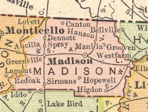 Map of Madison County, Florida, 1910