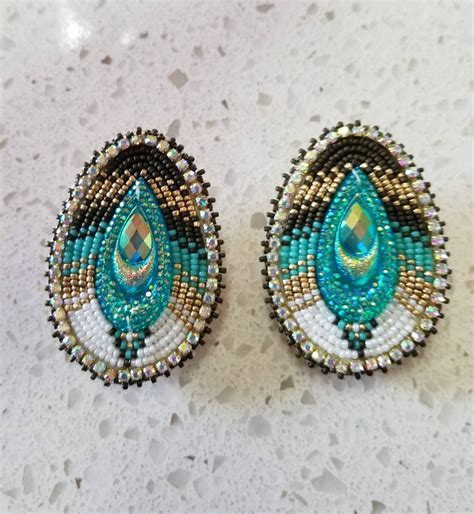 Peacock Theme Earrings - Etsy