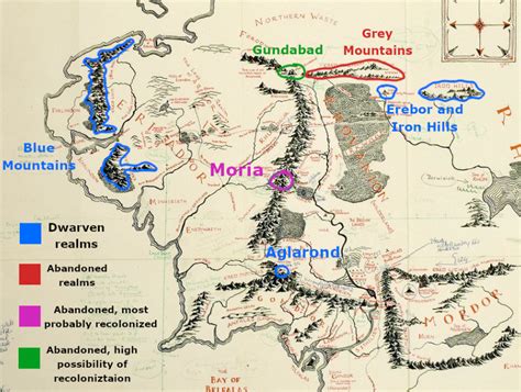 Map with dwarven realms/dominions in fourth age : r/lotr