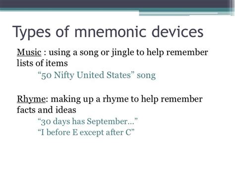 Mnemonics