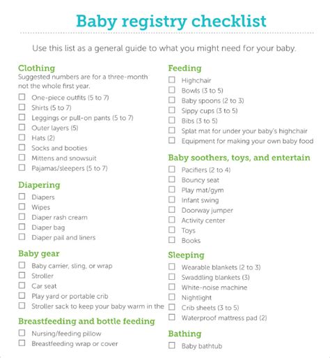 Baby Registry Checklist | Template Business