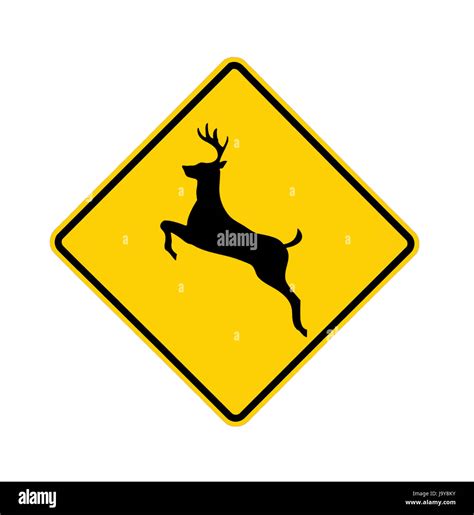 road sign - deer crossing Stock Photo - Alamy