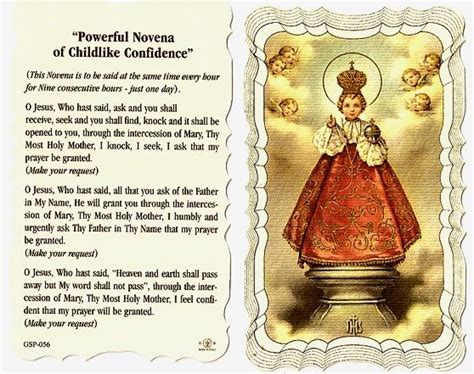 Infant of Prague Linen Prayer Card | Discount Catholic Products ...