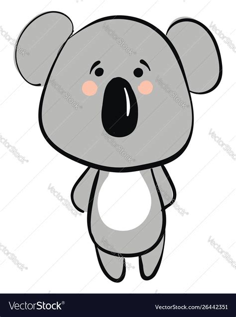 Sad koala on white background Royalty Free Vector Image