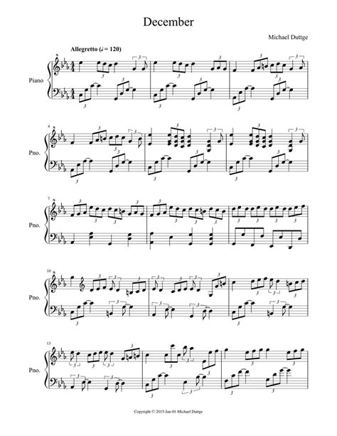 December Sheet music for Piano | Download free in PDF or MIDI ...