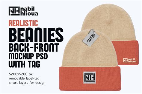 back and front beanie PSD Mockup – MasterBundles