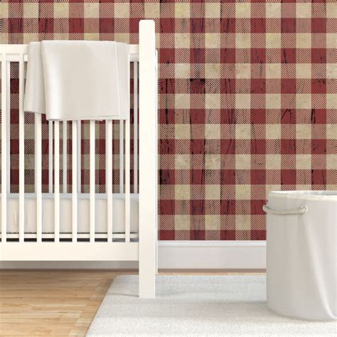 Rustic Buffalo Plaid - Red Wallpaper | Shutterfly