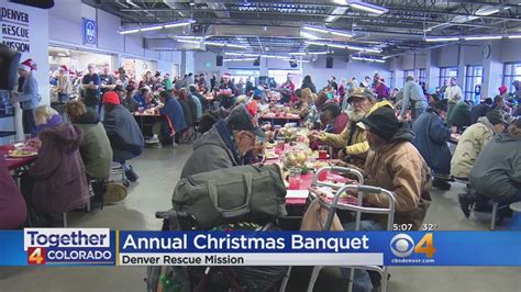 Denver Rescue Mission Serves Annual Christmas Banquet - YouTube