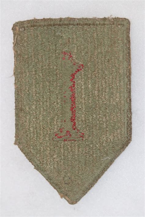 ORIGINAL WWII US 1st INFANTRY DIVISION CLOTH PATCH #3 GREENBACK USED ...