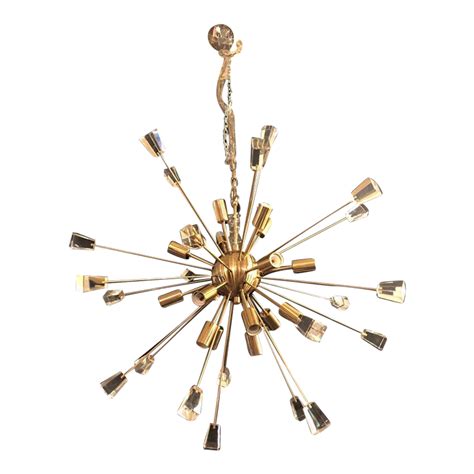 Brass Eighteen-Light Sputnik Chandelier in the Mid-Century Modern Style | Chairish